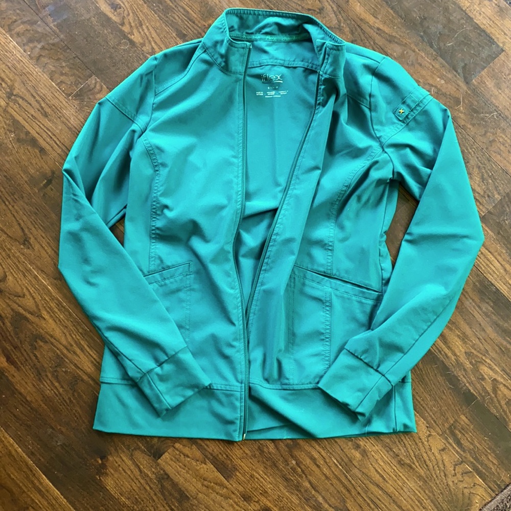 iFlex scrub jacket, hunter green, small